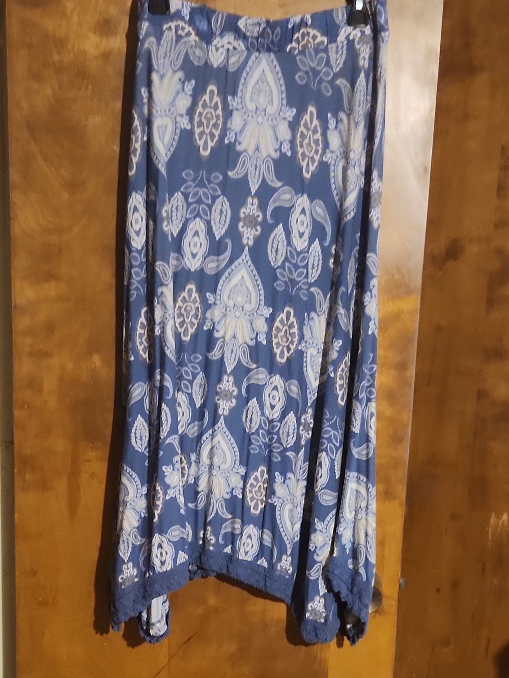 Cato Blue and White Paisley Sarong Skirt